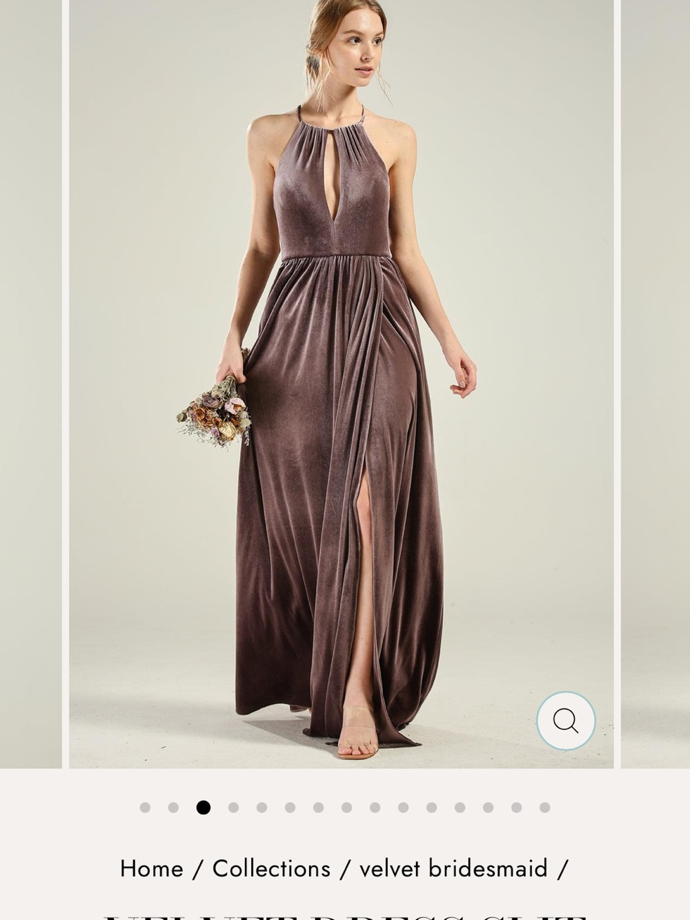 Renzrags Wine Red Velvet Dress Slit- HV798